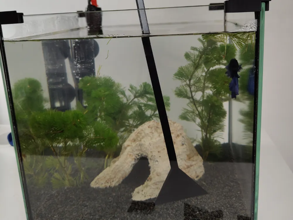 Aquarium Substrate Spatula With 3 Different Attachments (Black)